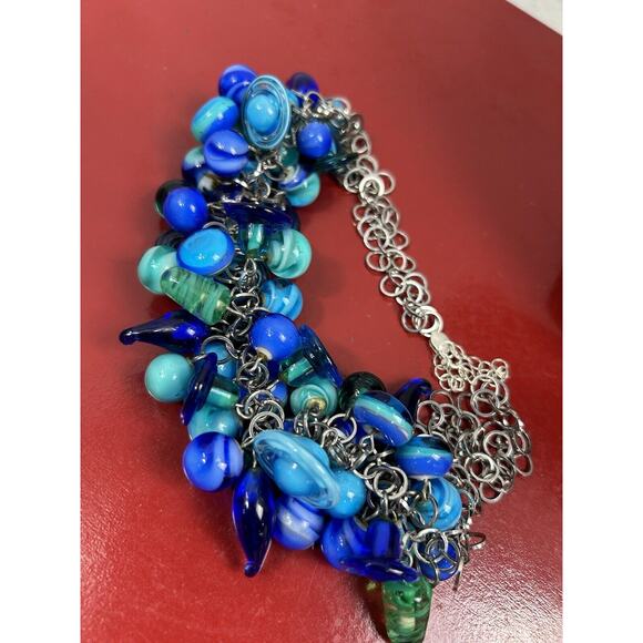 Sherry Fennessy Original Glass Beaded Chunky Necklace Bracelet & Earrings Set‎ - Picture 10 of 12